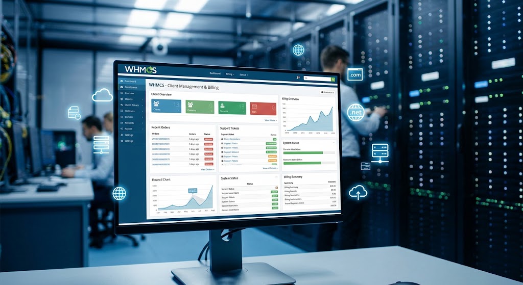 WHMCS billing platform hosted on a Hired Hosting server